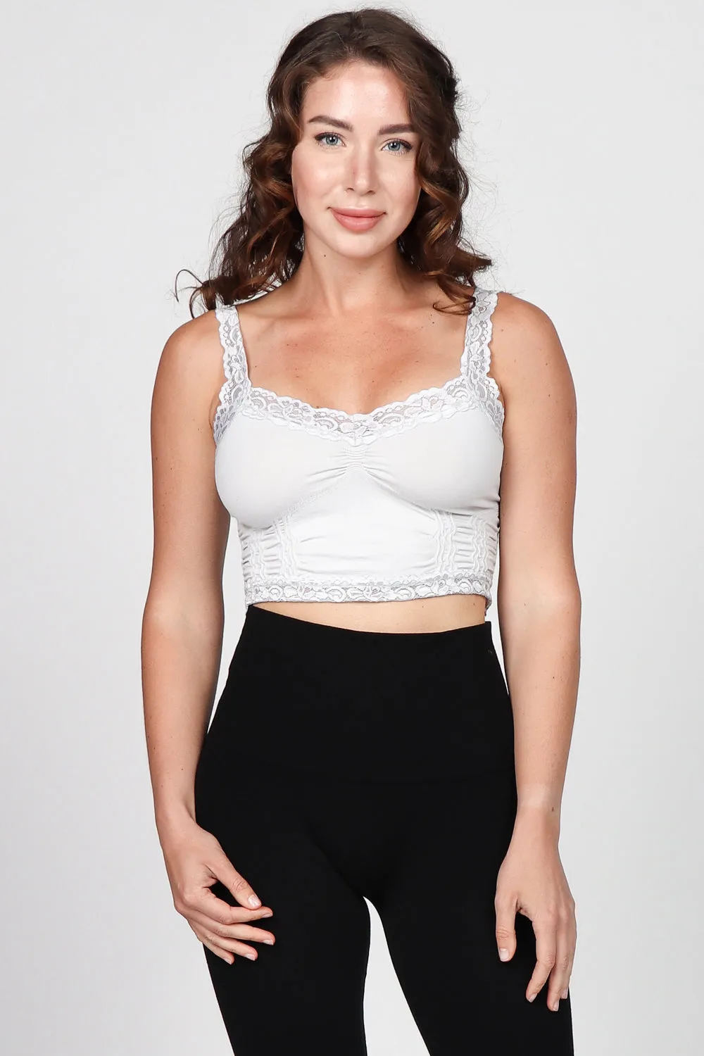 Seamless Bralette Camisole with Lace