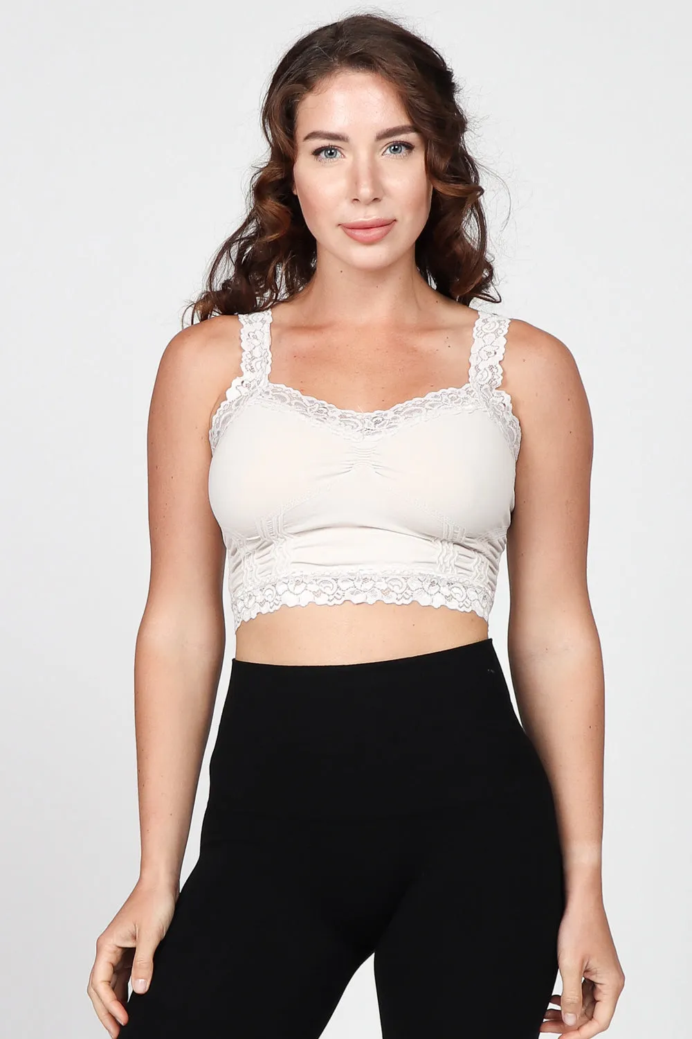 Seamless Bralette Camisole with Lace