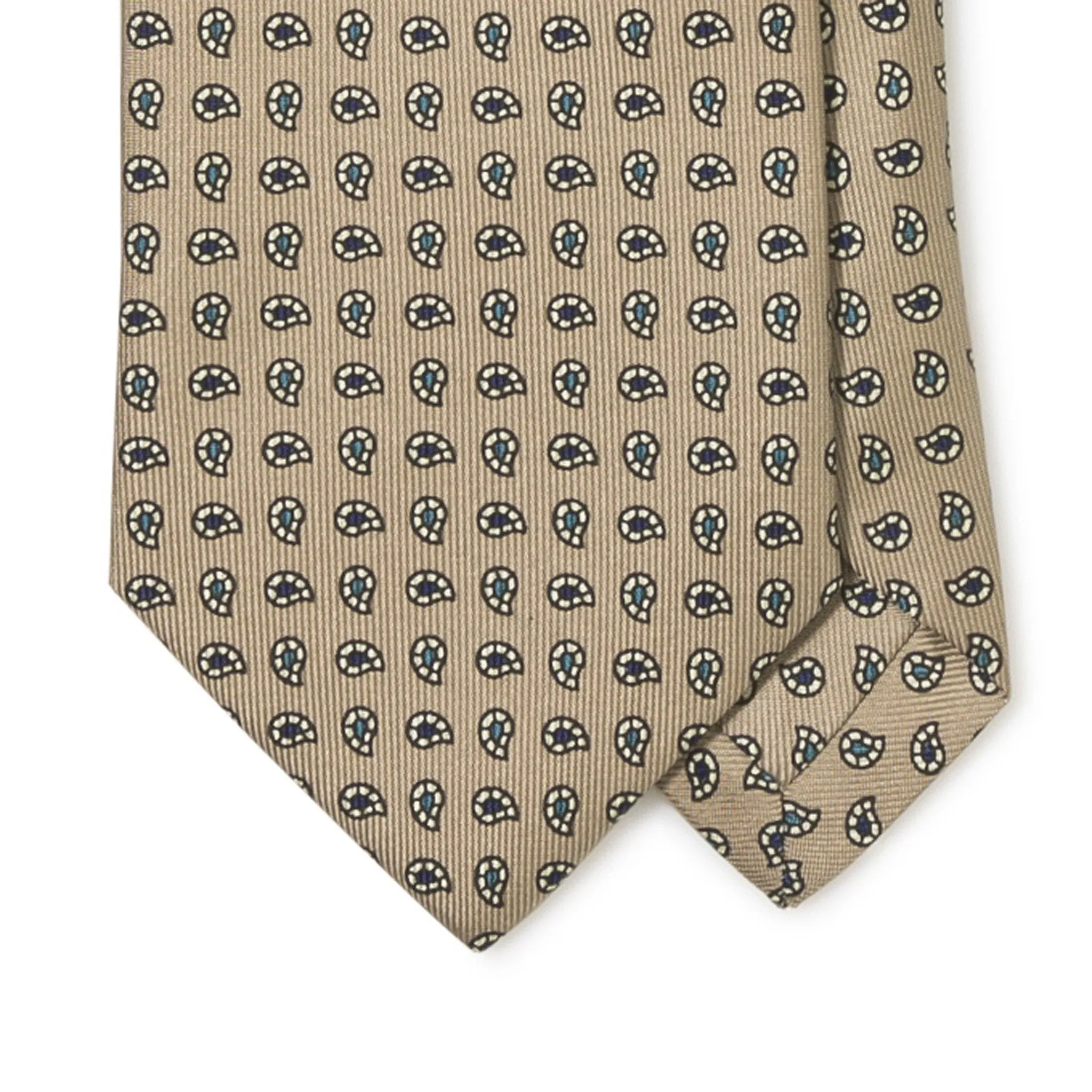 Silk Foulard Mini Paisley Print Tie