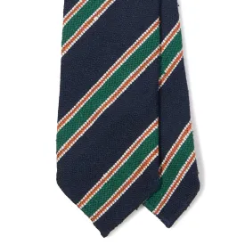 Silk Shantung Textured Stripe Hand-rolled Tie