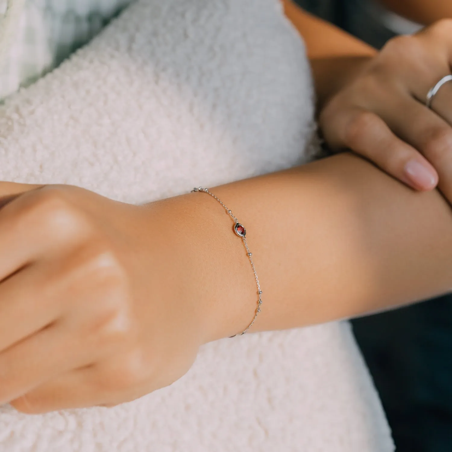 Silver Birthstone Bracelet