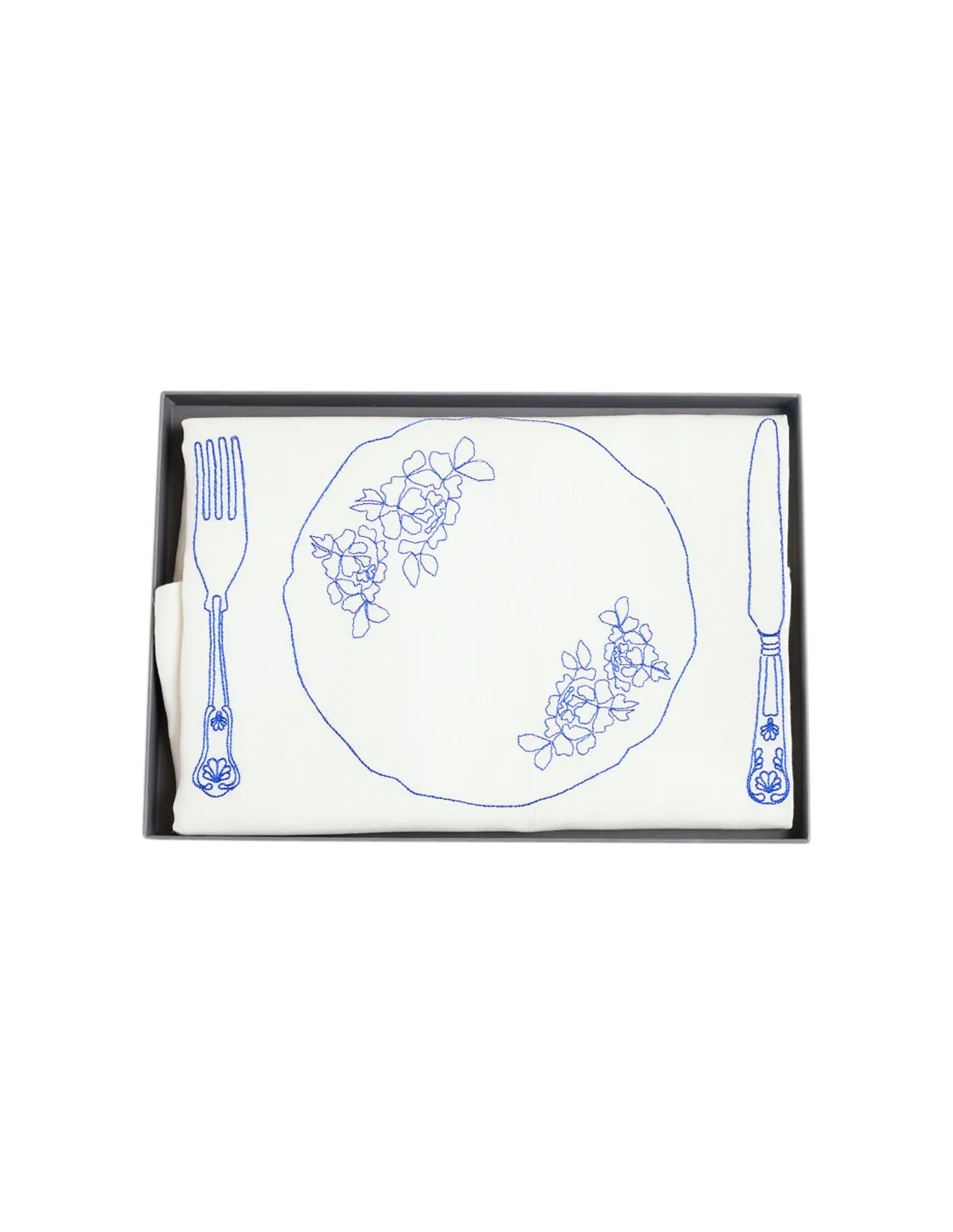 Silver Service Embroidered Table Runner