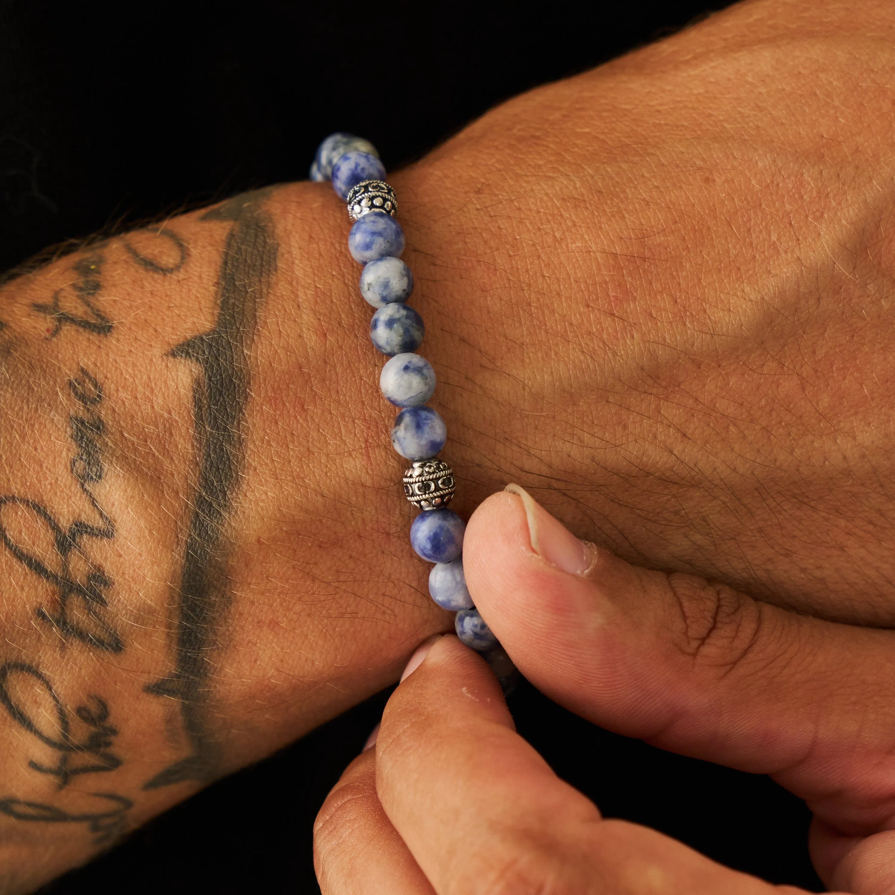 Sodalite Stone Bracelet (Silver)