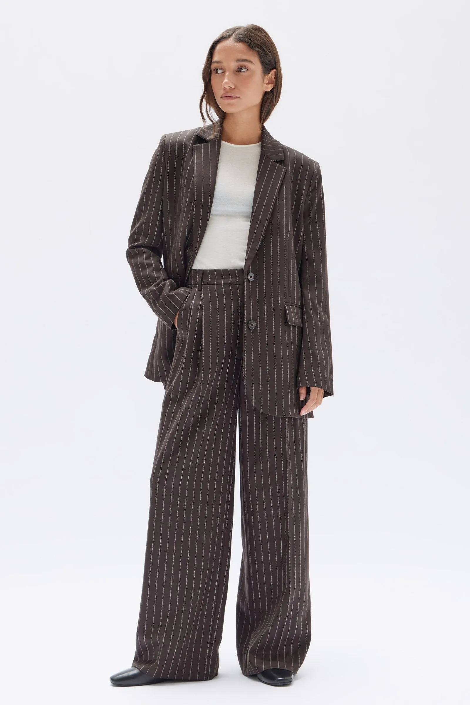 Sofia Wool Pinstripe Jacket