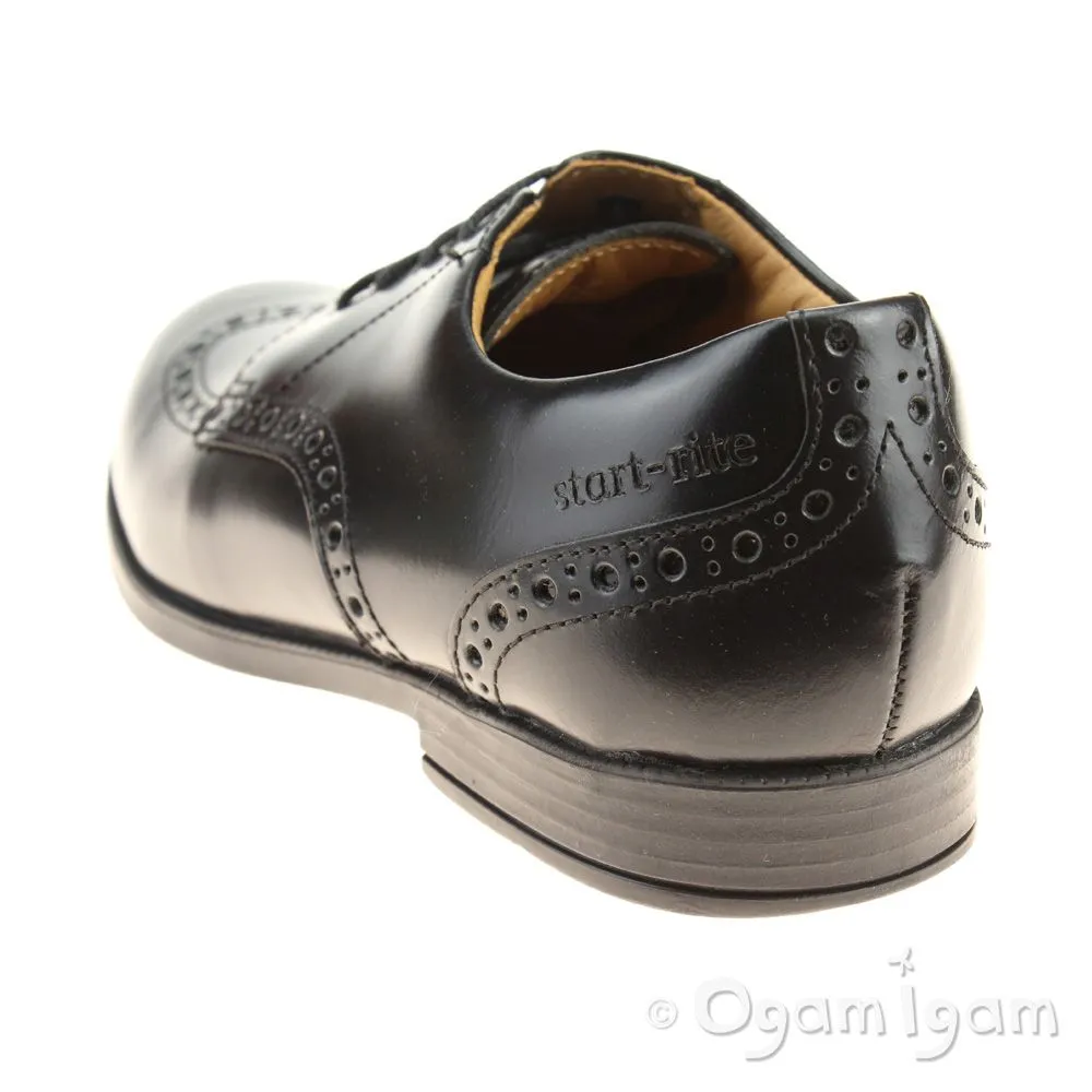 Start-rite Pinbrogue Girls Black School Shoe