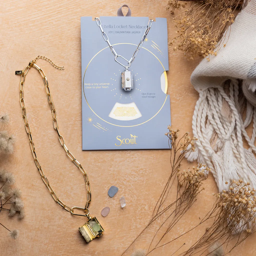 Stella Locket Necklace - Love/Rose Quartz/Gold