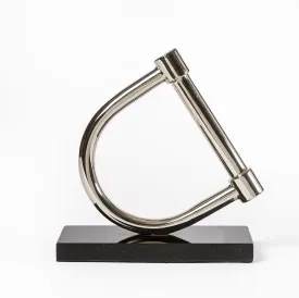 Stirrup Decor Silver with Black Marble stand.