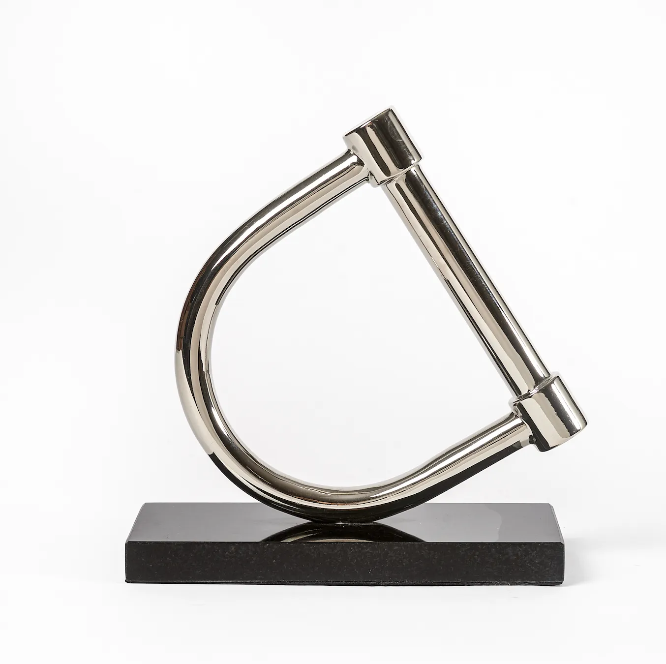 Stirrup Decor Silver with Black Marble stand.