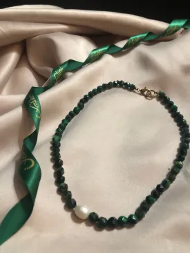 Sylvie Malachite   Pearl Necklace