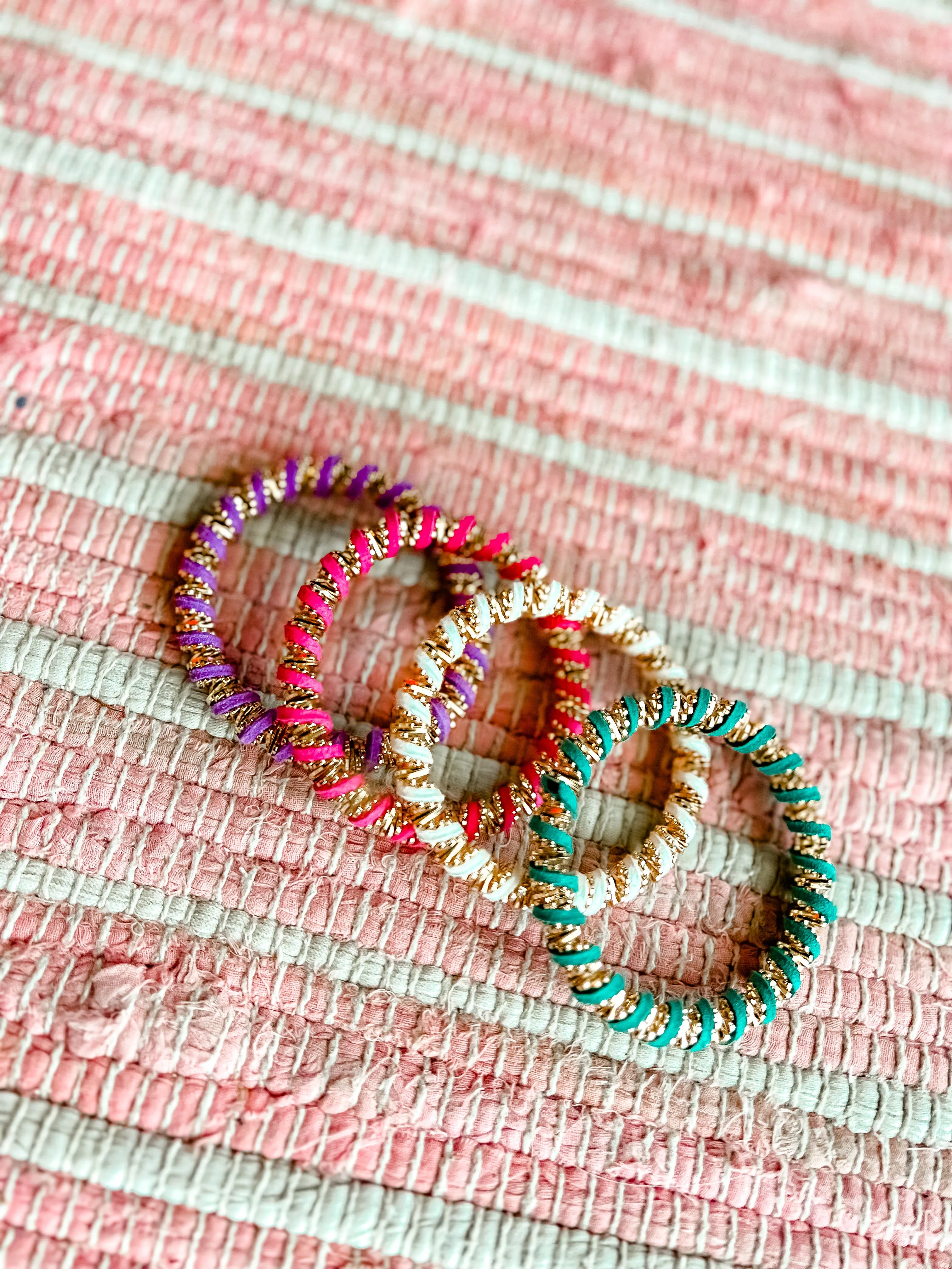 The Gold & Colored Coil Bracelets