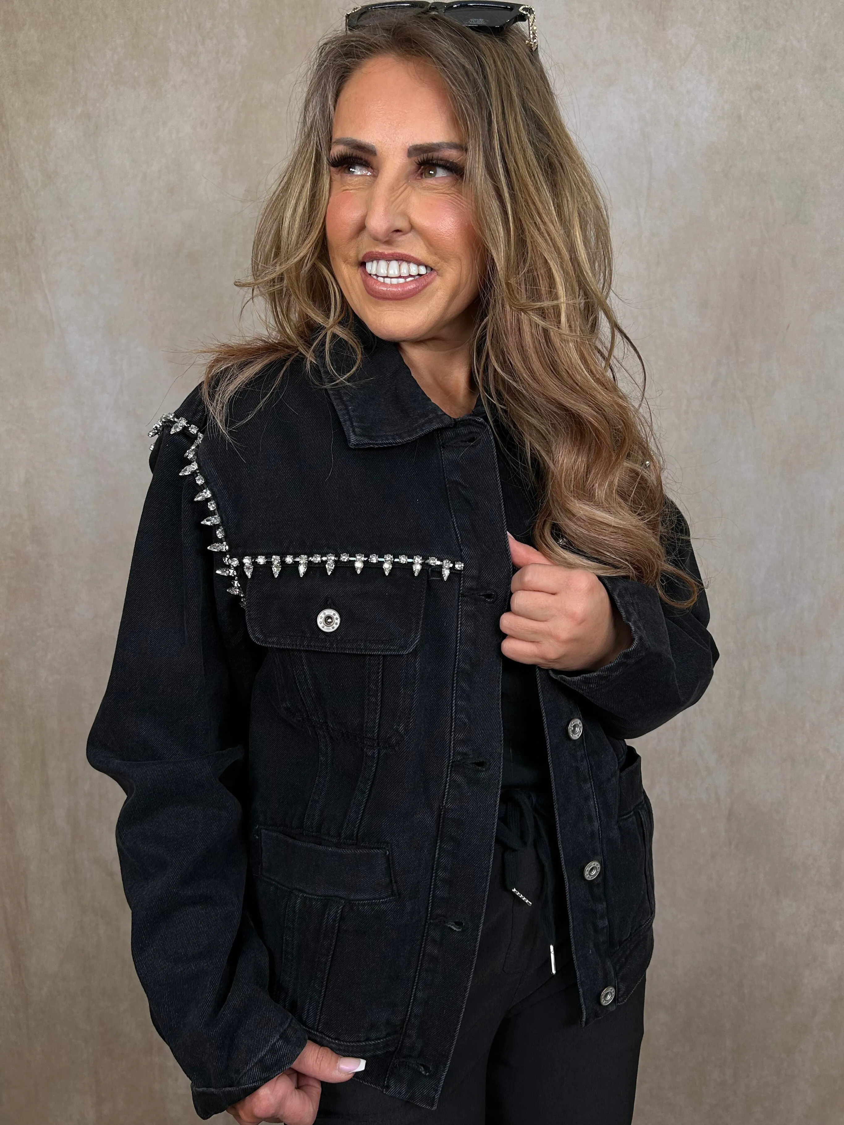 TJ Limited Edition Denim Diamante Jacket