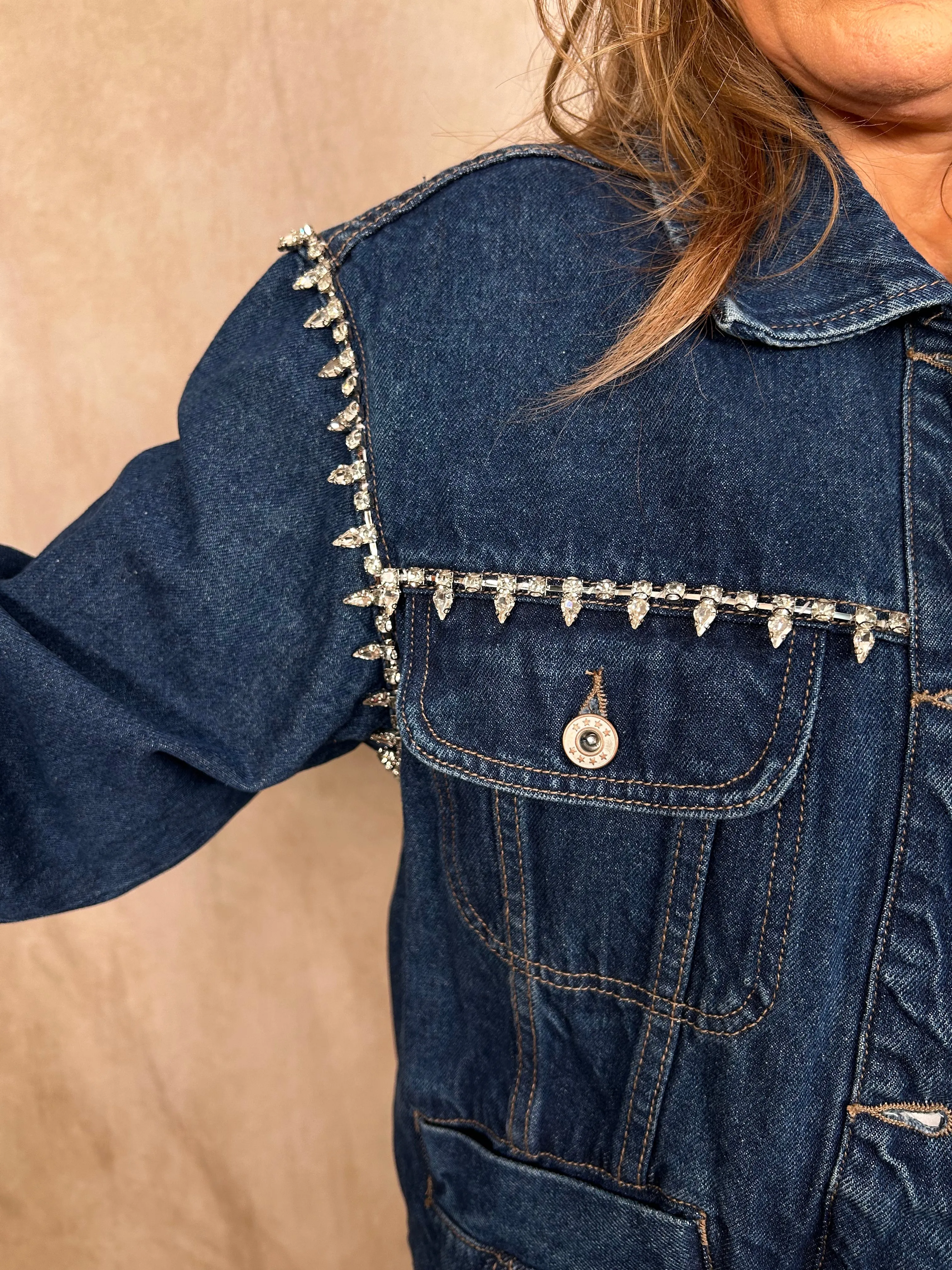 TJ Limited Edition Denim Diamante Jacket