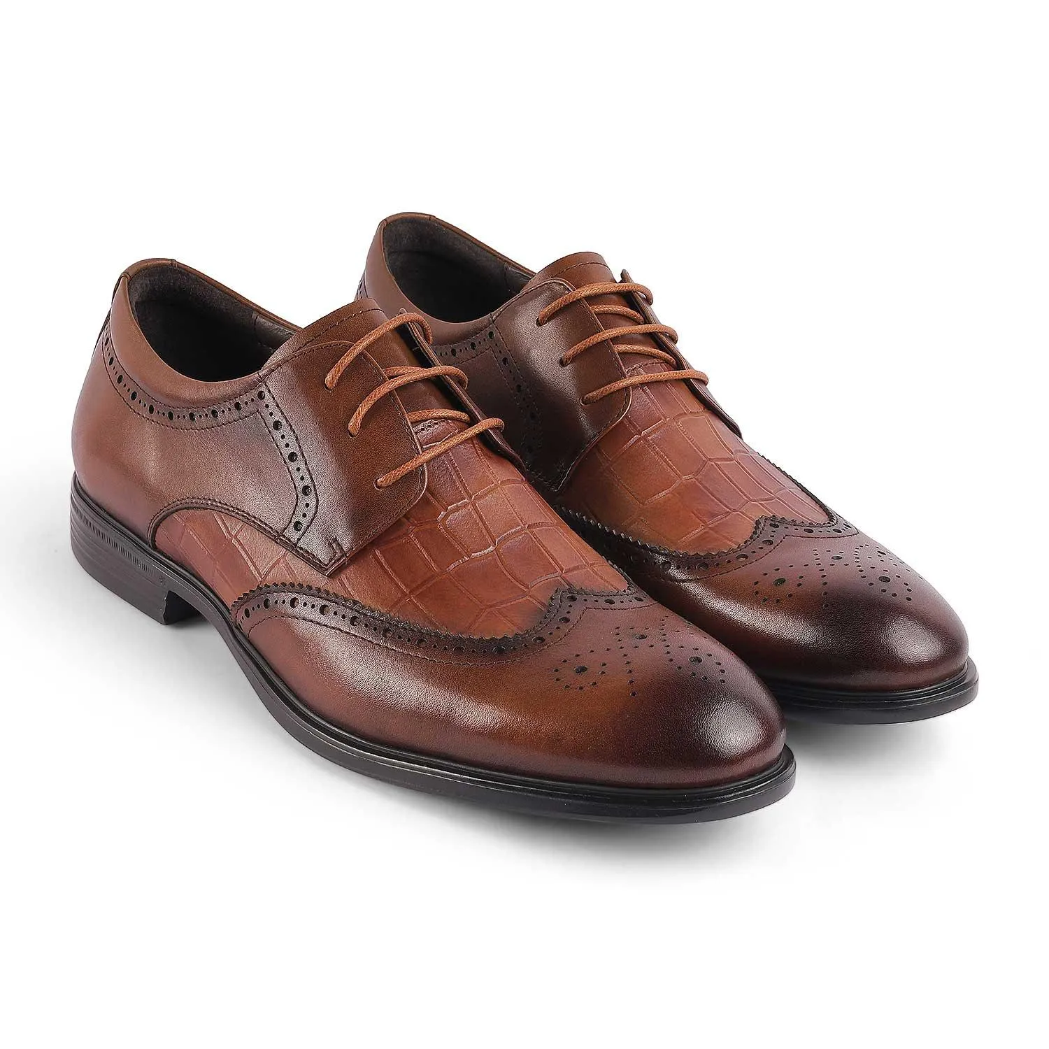 Tresmode Cent Brown Men's Oxford Brogue Lace Ups