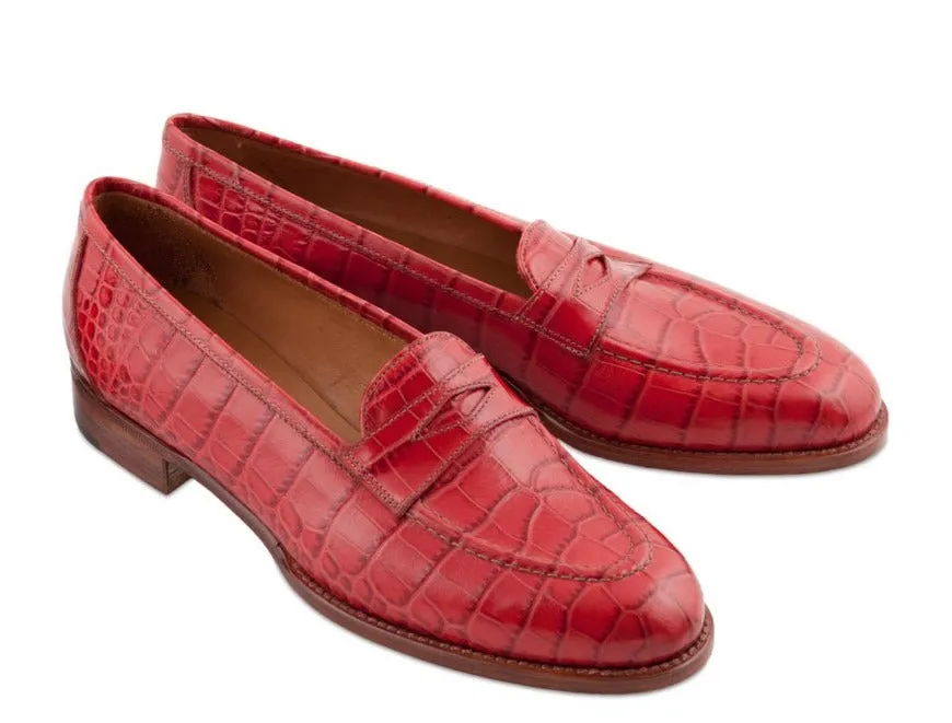 WOMAN LOAFER Calf imitation crocodile LEATHER