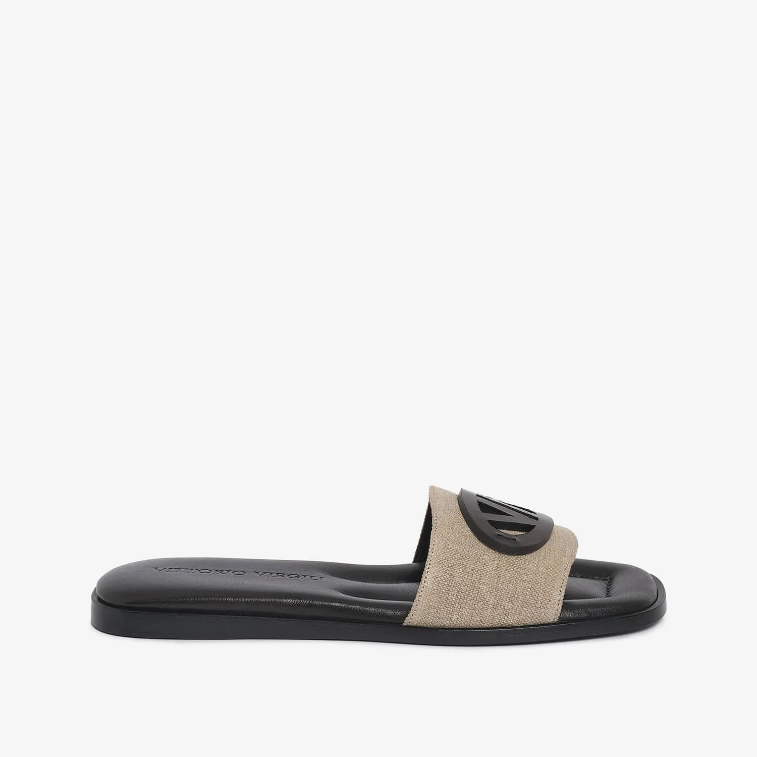 Women's linen slide sandal