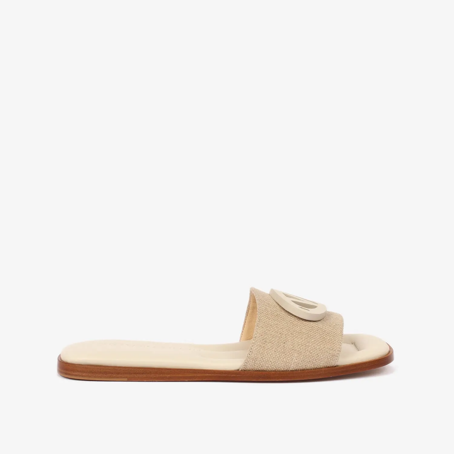 Women's linen slide sandal